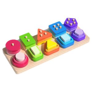 MWZ | Đồ Chơi Giáo Dục Nhận Thức Hình Học Montessori Nhận Diện Màu Sắc Và Hình Dạng