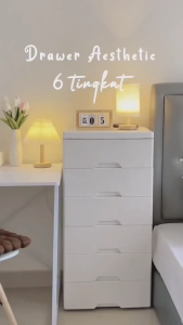 lemari pakaian plastik / lemari laci /lemari pakaian Babby /Lemari Pakaian Putih Tertutup Susun / Lemari Plastik Tebal Putih Polos