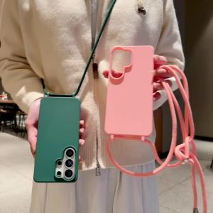 Crossbody Lanyard Silicone Phone Case For Samsung Galaxy A57 A37 A27 A17 A07 A56 A36 A26 A16 A06 A55 A35 A25 A15 A05 A05s Cover