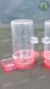 SEMPATI Cepuk Cangkir Burung Tabung Dispenser Pasang Dalam Sangkar Kandang Wadah Tempat Pakan Makanan Minum Burung Lovebird Kenari Kacer Parkit