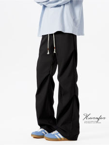 Quần Dài Ống Rộng Màu Đen Thường Ngày Cho Nam Mùa Xuân Thu Quần Dài Ống Rộng Thoải Mái Cho Thanh Thiếu Niên Quần Dài Phong Cách Lính Dù