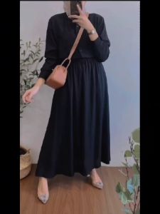 IXORA Setelan Wanita Rok Kemeja Delisha Crinkle Airflow Motif Kekinian Set Rok Wanita Muslimah Terbaru