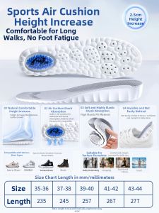 ZUYINBULUO | Height Increasing Insoles With Arch Support Shock Absorption Odor Control