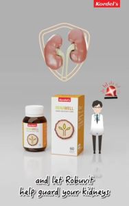 Kordels Renawell Robuvit® French Oak Extract 100mg 3 in 1 for Liver Kidney & Heart health (60 veg caps)