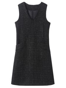 Shiny Silk Vest Dress Autumn Winter Elegant Simple Versatile Midi Skirt Korean Style No Sleeve A-Line Dress Pure Color