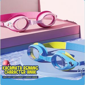 YUKE Kacamata Renang Anak Kacamata Renang Laki Laki Perempuan Anti Fog Motif Kartun