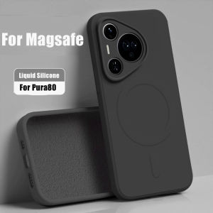 Liquid Silicone Soft Magnetic Case For Huawei Pura 80 70 Ultra P60 P50 Mate 70 60 Pro Plus For Magsafe Shockproof Matte Cover
