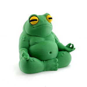 Cute Meditating Frog Figurine 3D Printed Yoga Frog Statue Creative Home Decoration Desk Ornament Relaxing Gift