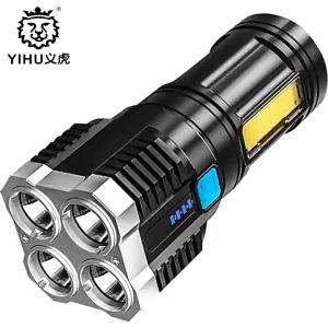 Senter Cas Super Terang Rechargeable LED 4 Mata 48 W 20 W