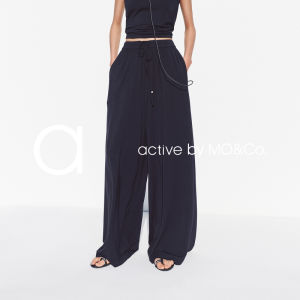 MO&Co. | Light Modal Stretch Waist Wide Leg Pants