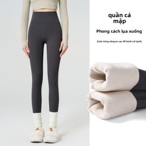 MiiOW | Quần tập yoga nữ ấm áp mùa đông dày dặn có lót lông cừu Quần Shark thể thao cao cấp MiiOW Cat Person Quần dài