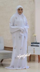 SYADZILAH - Mukena Terusan Dewasa Bordir Marhamah Katun Rayon