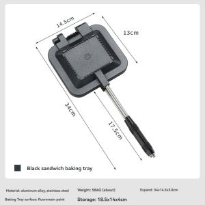 CAMPINGMOON Outdoor Camping Breakfast Clip Pan Baking Tray Disassembly Handle Versatile Pancake Sandwich Clip