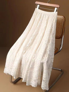 * Give You a like * Cheongsam Slip Dress Spring Summer Autumn Versatile Bottoming Skirt White Liner Refreshing Long Lace Skirt