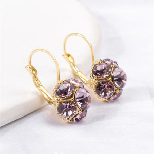 New Fashion Elegant Purple Color Zircon Earrings Women Jewelry