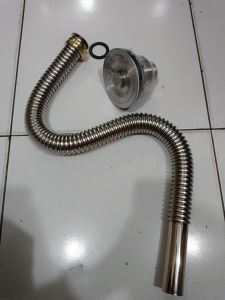 selang pembuangan air cuci piring 1 lobang stainless anti gigitan tikus