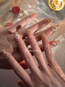 Pakai Kuku Handmade Penuh - Siri Bunga 10 - Dilengkapi dengan Kit Alat / 100% Handmade Wearable Nails - Flower Series 10 - Comes with Tool Kit