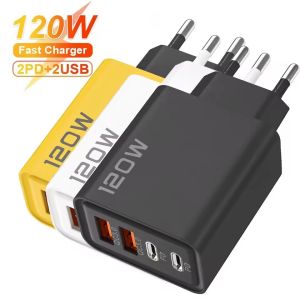 ขายดี120W เครื่องชาร์จ USB ชาร์จเร็วอะแดปเตอร์โทรศัพท์มือถือ UK หลายแบบสำหรับ IPhone 16 15 Samsung Xiaomi เครื่องชาร์จเร็ว