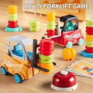 Childrens Engineering Forklift Truck Press Push Car Model Stack Drums Game Simulated Forklift Transport Kids Educational Toys