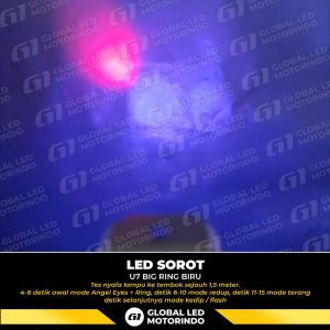 WERACE LAMPU LED SOROT U7 + RING BIRU HIGH QUALITY
