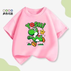 Bandai | Yoshi Dinosaur-themed Short-sleeved T-shirt for Boys Summer Game Clothes Small to Large Size Boys T-shirts and Shorts Set