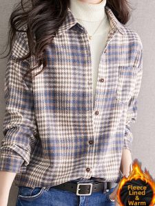 Chic French Design Winter Warm Checkered Top