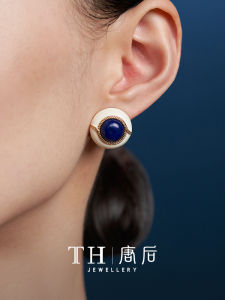 T&H | Natural Lapis Lazuli Enamel Silver Dangle Earrings