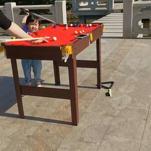 Mẫu mới dài 140cm - Đồ chơi bàn Bi-A bằng gỗ mặt nỉ cỡ lớn 140x75cm cho cả người lớn và trẻ nhỏ - Bàn bi da cao cấp nặng 24kg để tại gia đình văn phòng nhà hàng quán cafe Wood Pooltable