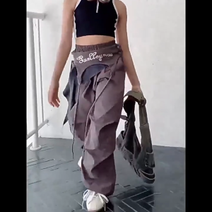 2025 Baggy Pants For Kids Girl 7-15yrs American Layered Trendy Deisgn Dance Outfit For Kids Girl Street Style Hip Hop Outfit For Kids Girl Cargo Pants For Kids Girl