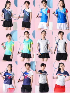 Childrens Badminton Clothing Sportswear Suit Womens Summer Culottes Tennis Suit Quick-Drying Racing Suit Table Tennis Sportswear Summer
