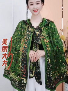 New Ice Silk Beauty Satin Sun Protection Clothing Hooded Cowl Neck Cloak Summer Sunshade Trendy Hat Included Childrens Wear