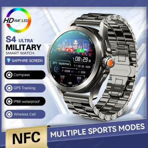 2025 S4 Ultra New GPS Track Smart Watch Men 360*360 AMOLED Screen NFC BT Call Waterproof Health Monitor Male Sports Smartwatches