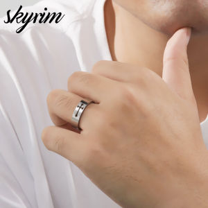 SKYRIM Men Womens Silver Cross Rings Titanium Stainless Steel Cross Rings Fashion Jewelry