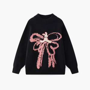 Cartoon Half-High Collar Thickening Warm Kids Sweater