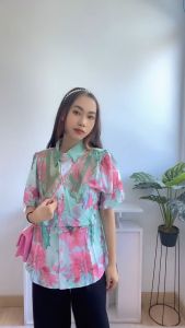 [Basica Moda] 2273 Atasan Top Blouse Kemeja Wanita Gracia Twistcone Lace Import