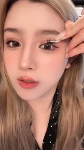 BQI Bulu Mata Palsu Tanpa Lem Langsung Tempel Dapat Digunakan Kembali 10 Baris Bulu Mata Palsu Cat Eye Natural KOREA Perekat Diri DIY dengan Pinset