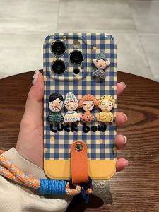 Blue White Plaid Polka Dot Phone Case for Redmi K90promax Note15PRO+14 Protective Cover K70E/90/60 Supreme K40S30pronote13/12/11 Xiaomi Big Eyes