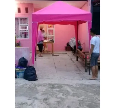 Tenda bazar . tenda cafe . tenda bongkar pasang 2x2 satu set murah meriah