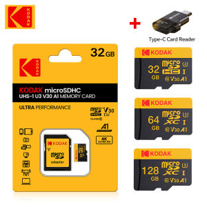 Kodak | Original Kodak Micro SD Memory Card 128GB 100MB/S 64GB 32GB Micro sd card Class 10 UHS-1 Flash Microsd TF + Type-C Card Reader