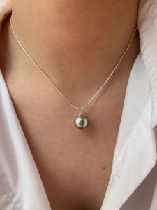 สร้อยคอโซ่ไข่มุกสีขาวแท้ S925 เงินแท้ 925 สำหรับผู้หญิง เครื่องประดับแฟชั่น เครื่องประดับคอโซ่ไข่มุกเดี่ยว ลูกปัดหยดน้ำ โซ่ไข่มุก โซ่คอ โซ่คอ