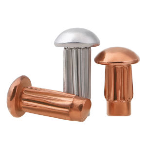 230/300Pcs Aluminum Copper Rivet Set Stainless Steel Knurled Solid Rivet Assortment Nameplate Fastener for Furniture Use