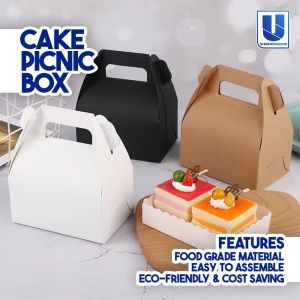 Kraft Paper Pastry Boxes for Packaging–Perfect for Cakes Cookies Brownies & Picnic Treats Durable Baking&Pastry Boxes