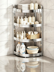 B&W | Bathroom Corner Organizer Triangle Shelf