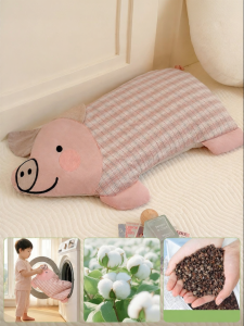 JoynCleon | Cotton and Buckwheat Hull Children Pillow 3-6 Years Removable