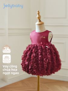 Jelly Baby | Đầm Công Chúa Màu Đỏ Chống Khuẩn Cho Bé Gái