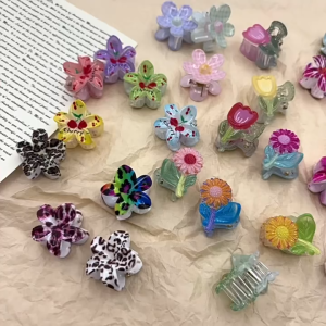 6PCS Jepit Poni Bunga Matahari Bunga Tulip Mini Aksesoris Rambut Wanita Hair Clips Bangs Sunflower Tulips Aesthetic Fashion Korea