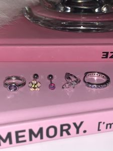 Pink Small Flower Ear Bone Stud Titanium Steel Purple Zircon Earrings Earrings Butterfly Rhinestone Ear Clip Opal Earrings Earrings for Women