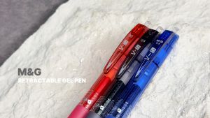 M&G V5 Retractable Gel Pen 0.5mm AGPJ5472 – Fast Drying Smooth Writing (Black Blue Red)