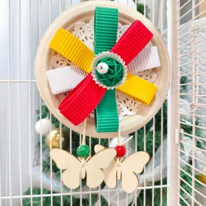 Christmas Parrot Bird Cage Toy Sun Climbing Boredom Relief Scenery Taoist Priest Toy Small Sun Scenery Peony Biting