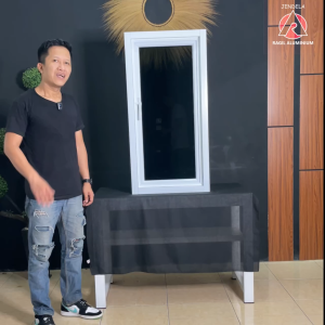 Jendela Aluminium Casement (Swing) Ukuran (TxP) 150x50 Cm Gratis Packing Kayu
